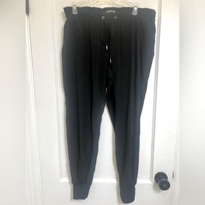 Express black silky sweatpants, size small